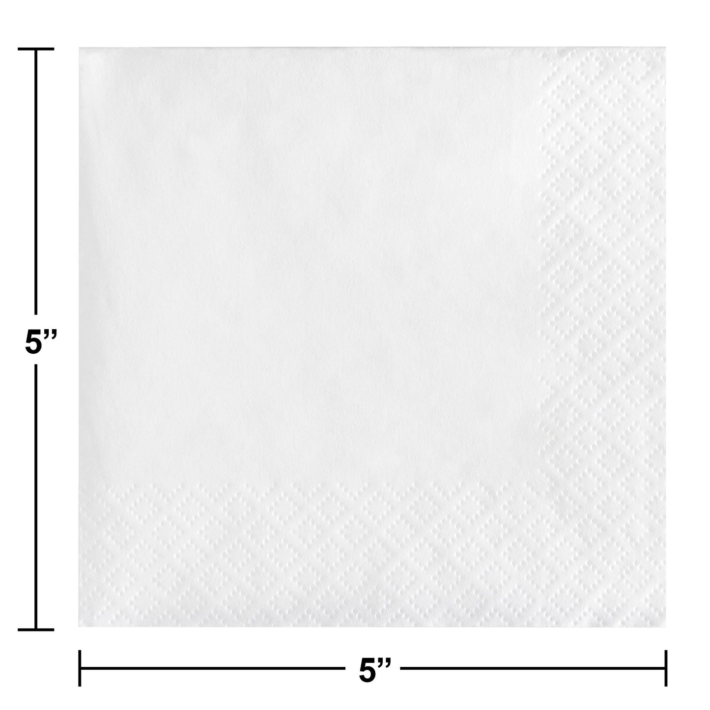 White Better than Linen Beverage Napkins 288 ct Dimension Image