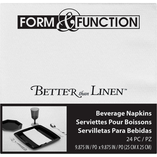 White Better than Linen Beverage Napkins 288 ct