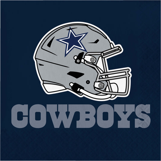 Gray football helmet with star logo and 'COWBOYS' text on a navy background