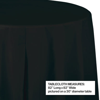 Black Velvet Octy-Round Plastic Tablecloths 12 ct