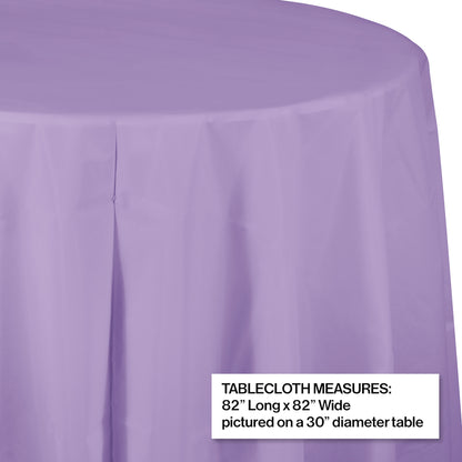 Luscious Lavender Octy-Round Plastic Tablecloths 12 ct