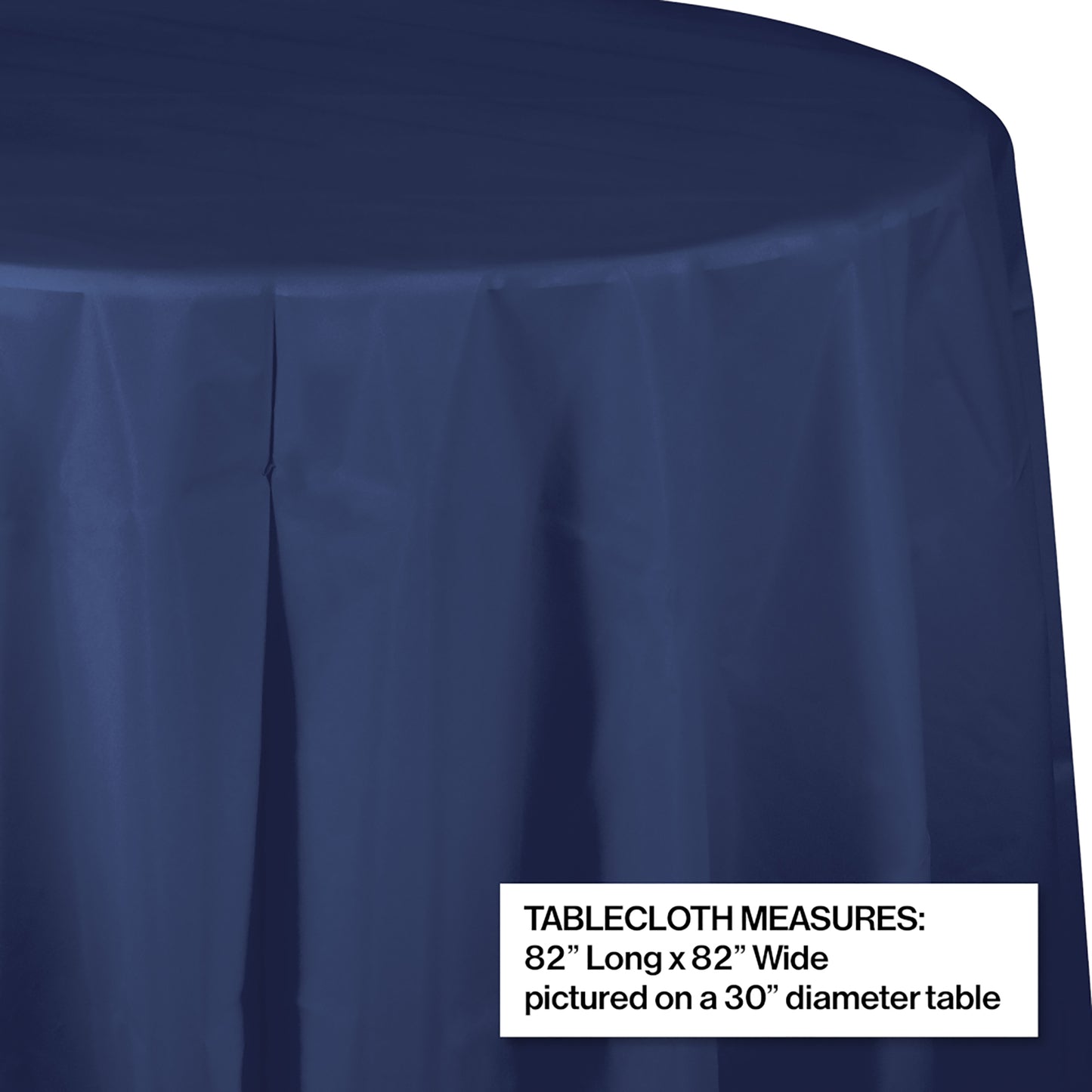 Navy Octy-Round Plastic Tablecloths 12 ct