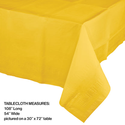 School Bus Yellow Paper Tablecloths 6 ct