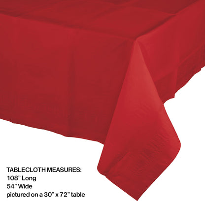 Classic Red Paper Tablecloths 6 ct