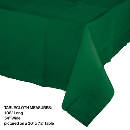 Hunter Green Paper Tablecloths 6 ct