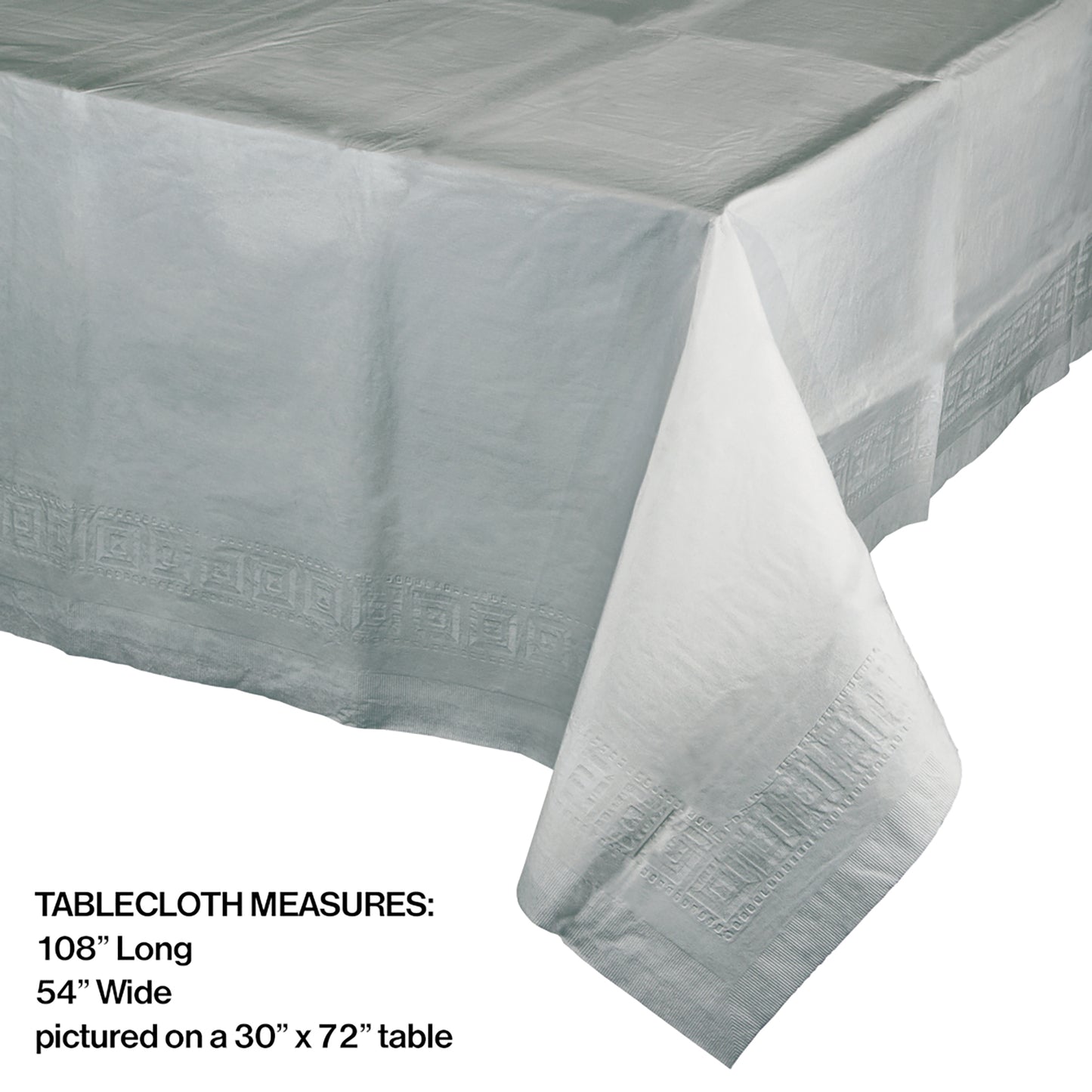 Shimmering Silver Paper Tablecloths 6 ct