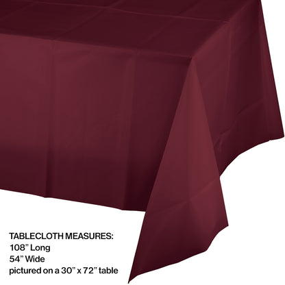 Burgundy Plastic Tablecloths 12 ct