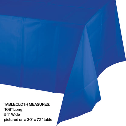 Cobalt Blue Plastic Tablecloths 12 ct