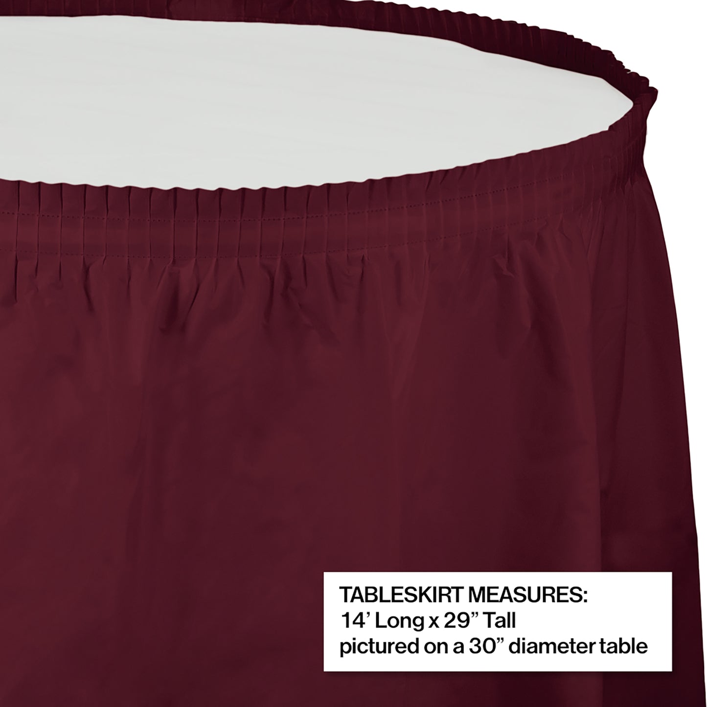 Burgundy Plastic Tableskirt 6 ct