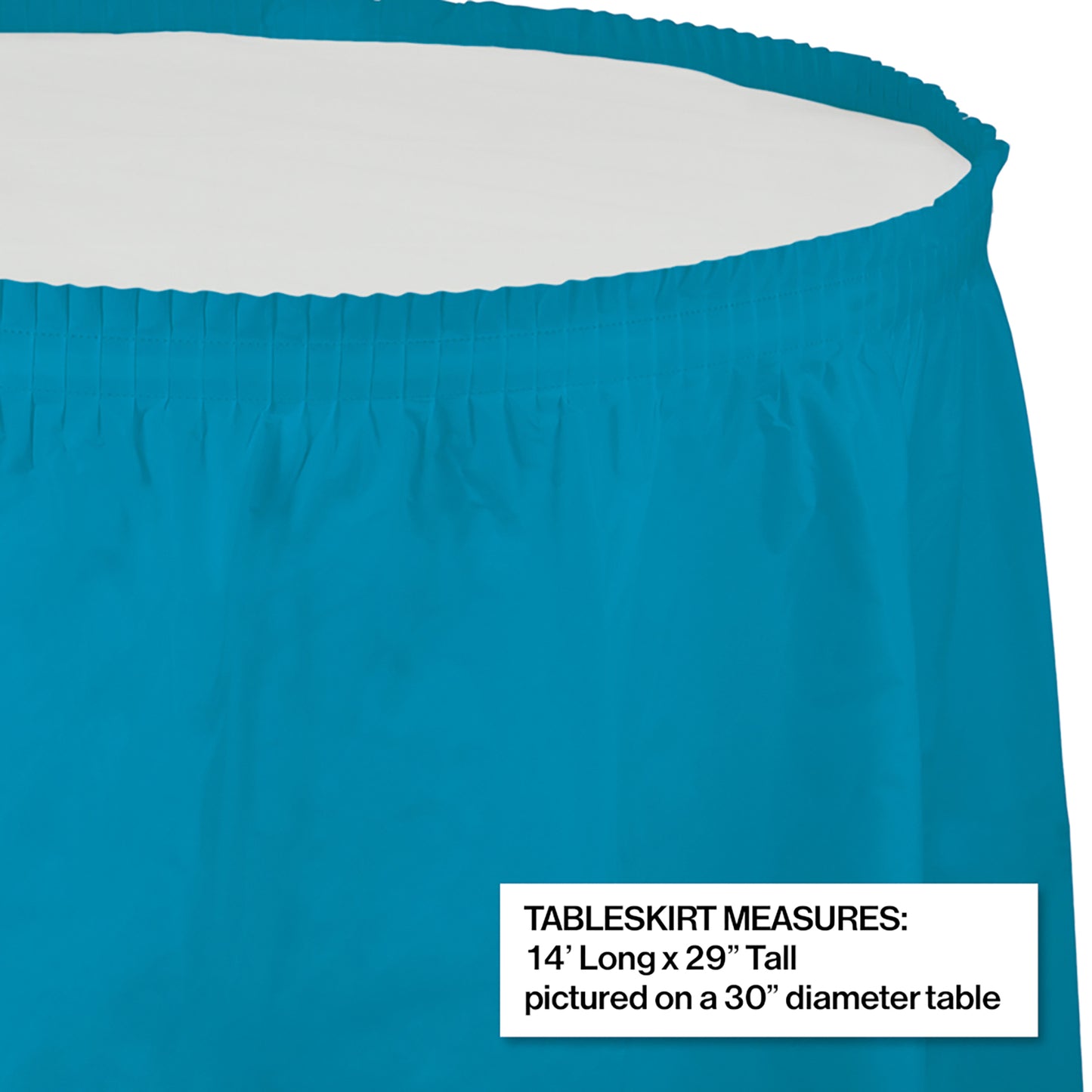 Turquoise Plastic Tableskirt 6 ct