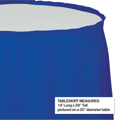 Cobalt Blue Plastic Tableskirt 6 ct