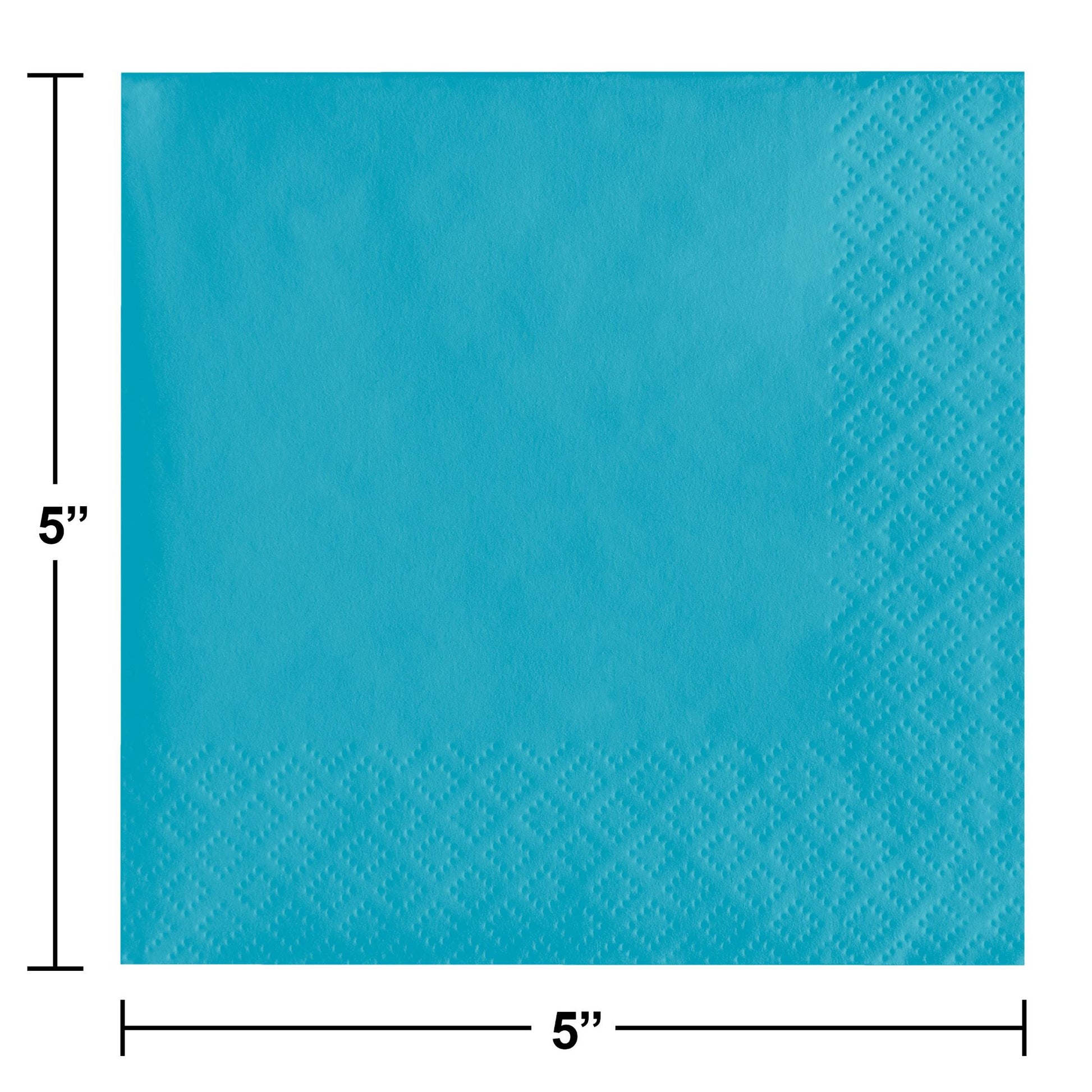 Bermuda Blue 2-Ply Beverage Napkins 600 ct Dimension Image