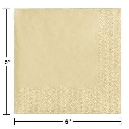 Ivory 2-Ply Beverage Napkins 600 ct Dimension Image