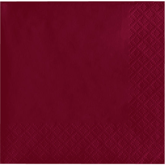 Burgundy 2-Ply Beverage Napkins 600 ct