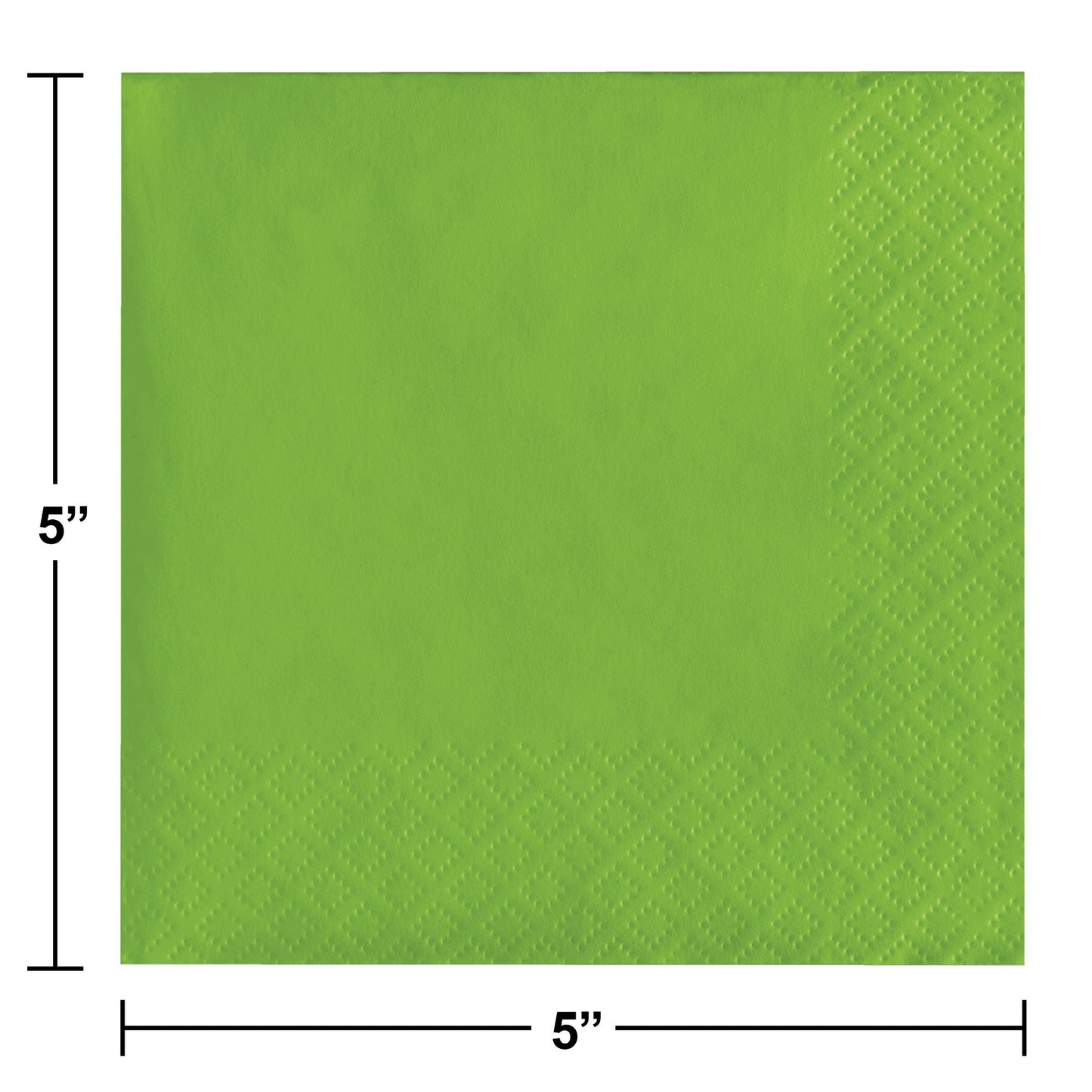 Fresh Lime 2-Ply Beverage Napkins 600 ct Dimension Image