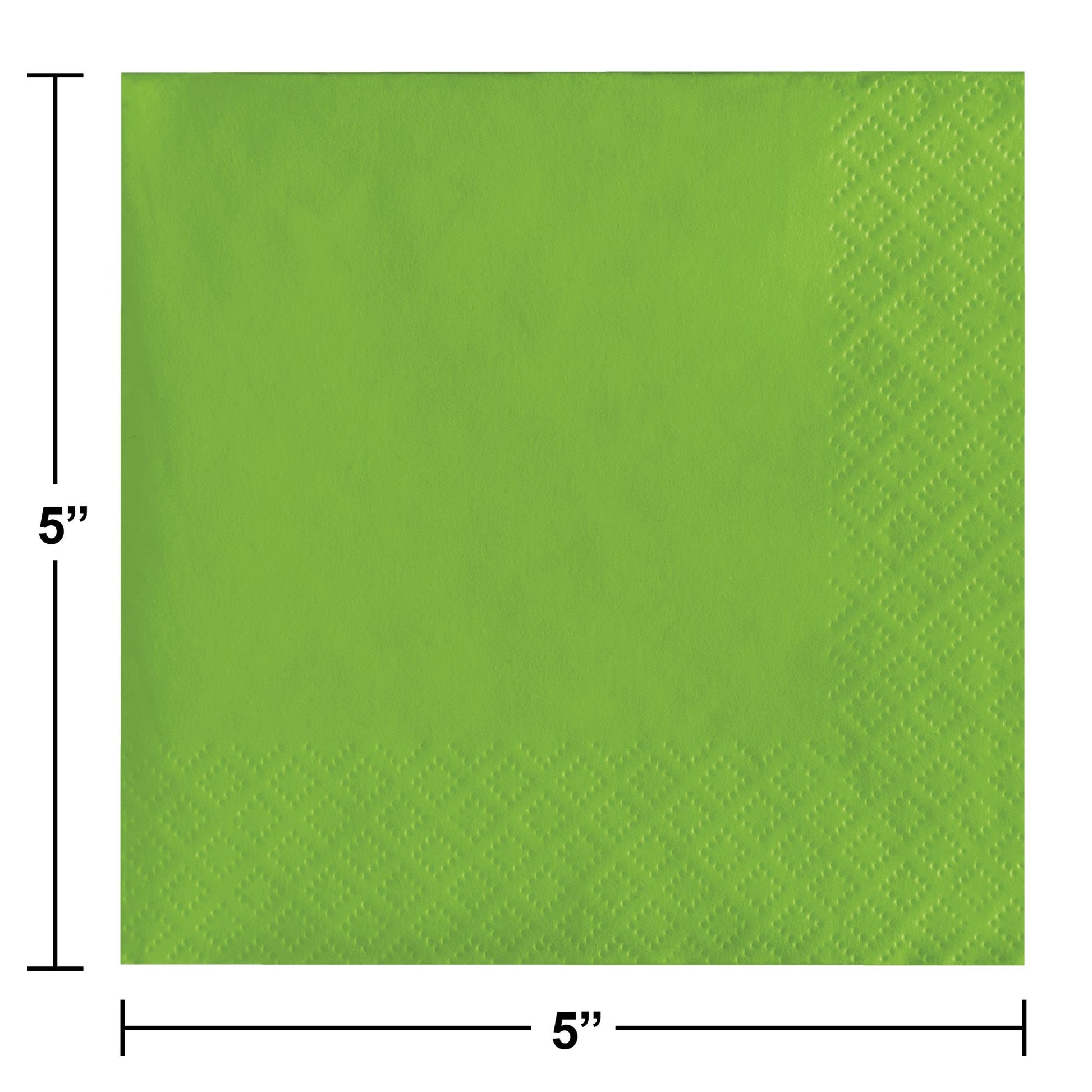 Fresh Lime 2-Ply Beverage Napkins 600 ct Dimension Image