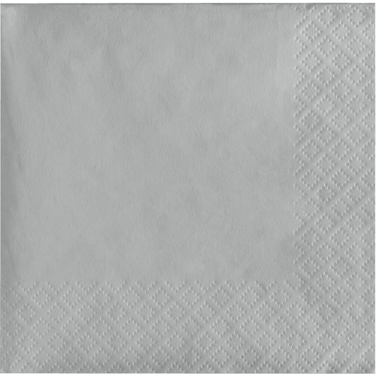 Shimmering Silver 2-Ply Beverage Napkins 600 ct
