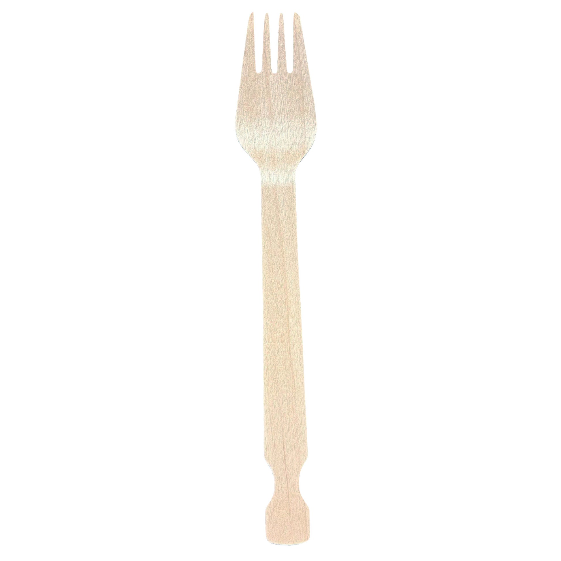Wooden fork on a white background