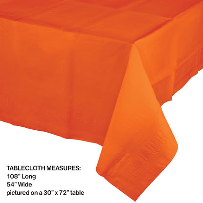 Value Friendly Sunkissed Orange Plastic Tablecloth 12 ct