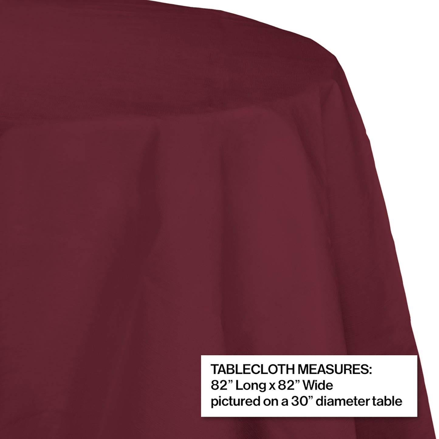 Burgundy Octy-Round Paper Tablecloths 12 ct