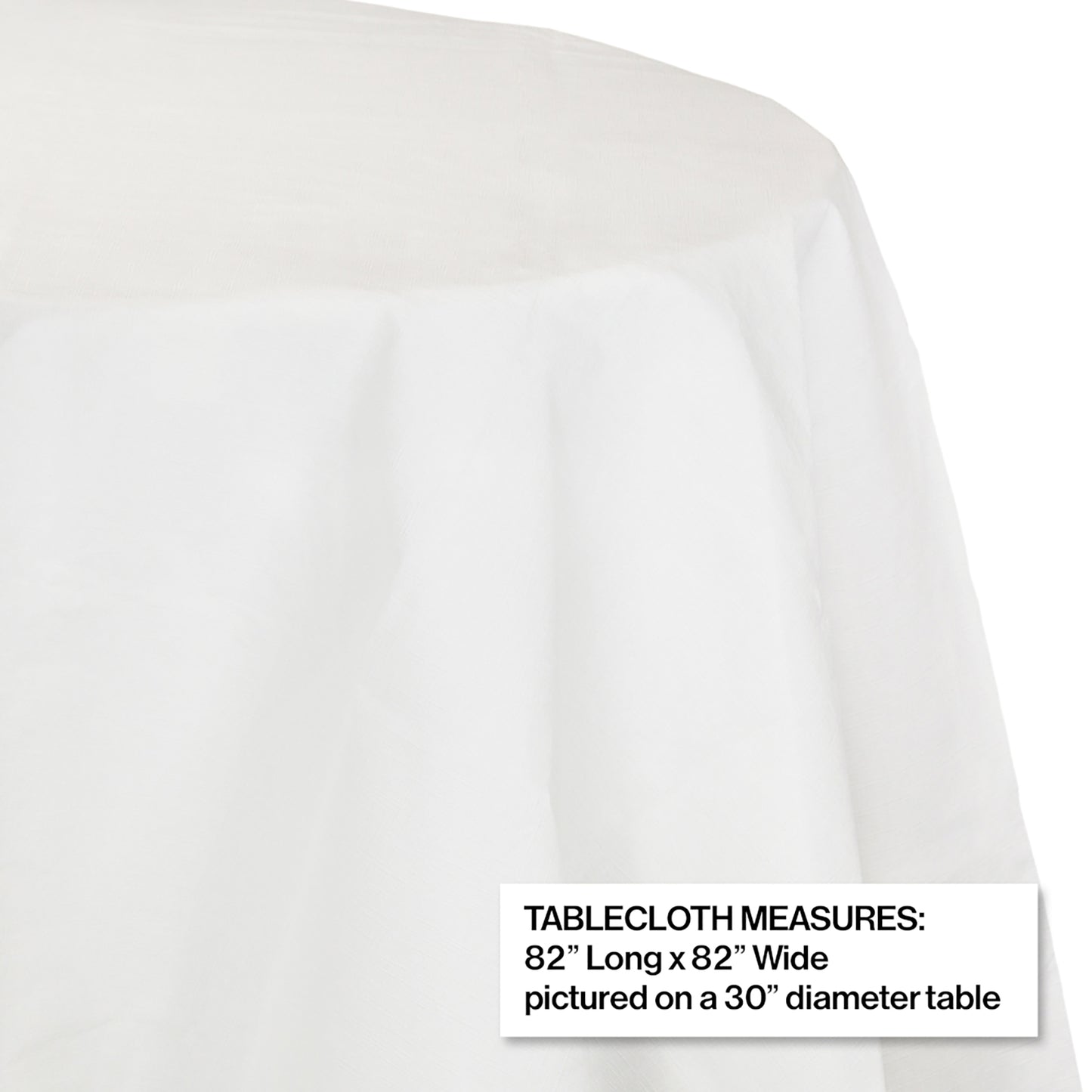White Octy-Round Paper Tablecloths 12 ct