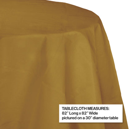 Glittering Gold Octy-Round Paper Tablecloths 12 ct