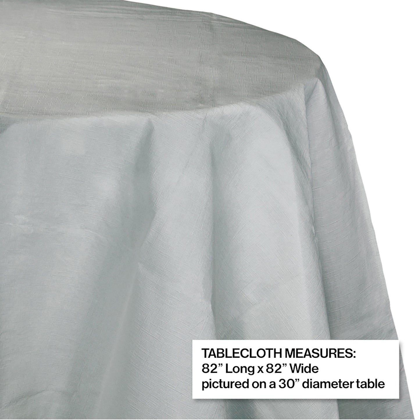 Shimmering Silver Octy-Round Paper Tablecloths 12 ct
