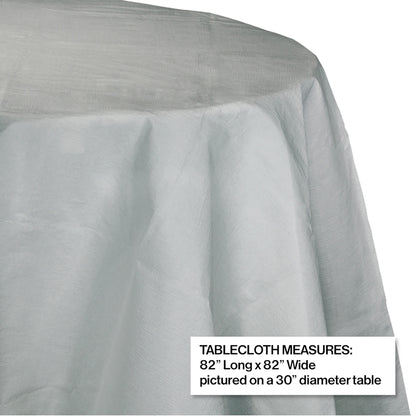 Shimmering Silver Octy-Round Paper Tablecloths 12 ct