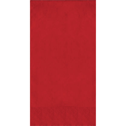 Red rectangular napkin on a white background