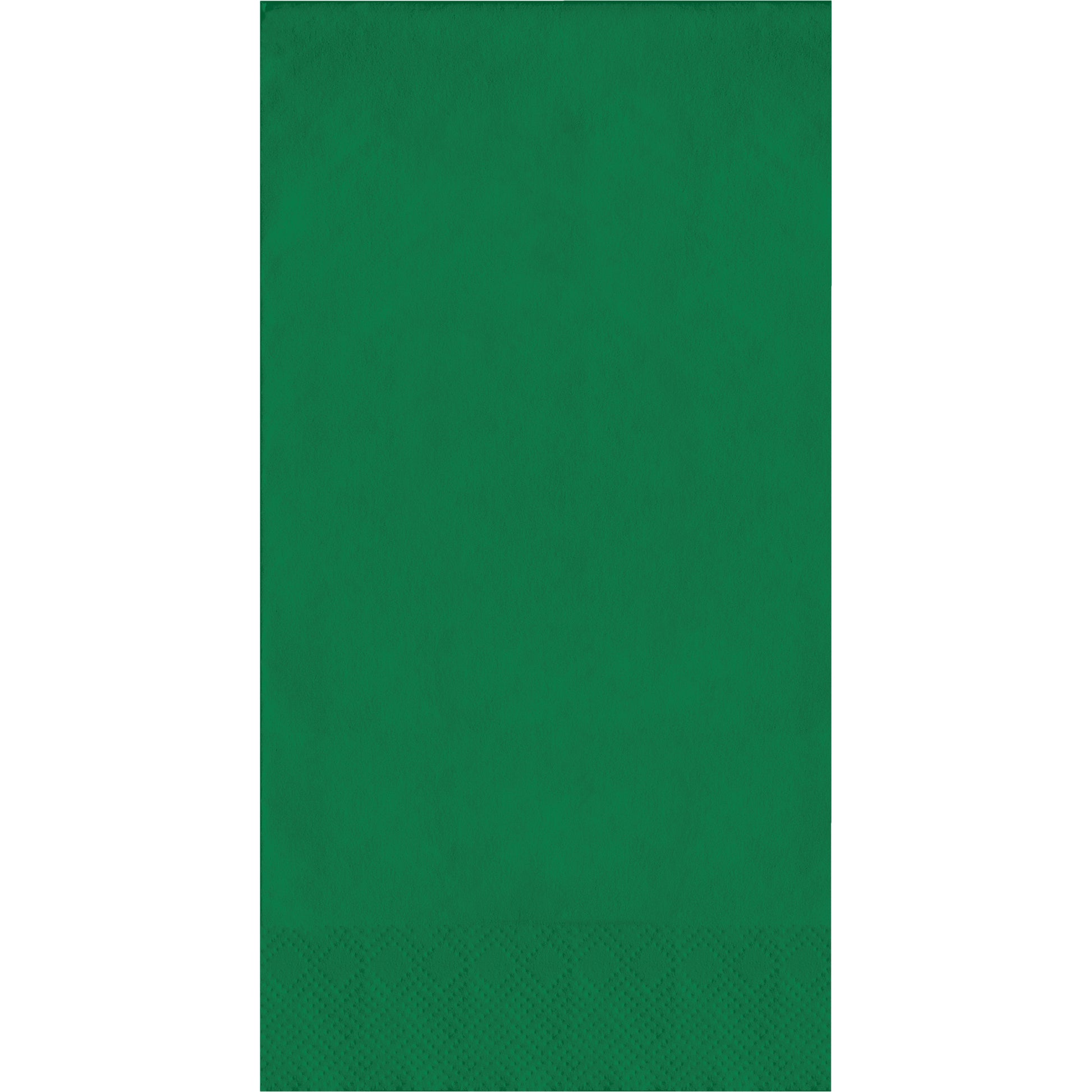 Emerald green pin embossed guest napkin on a white background