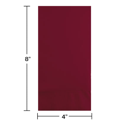 Burgundy 3-Ply Guest Towels 192 ct