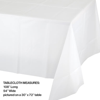 White Plastic Tablecloths 12 ct