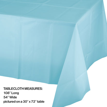 Pastel Blue Plastic Tablecloths 12 ct