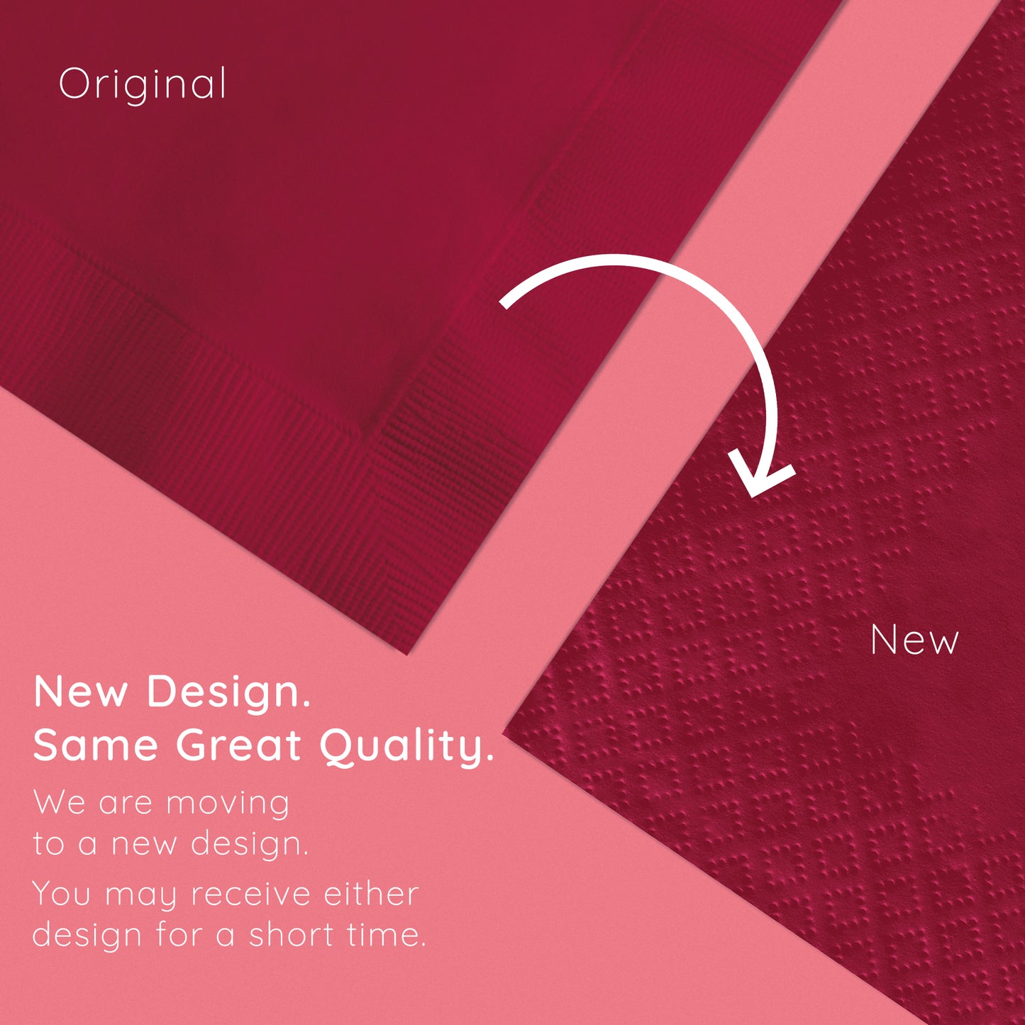 Burgundy 2-Ply Beverage Napkins 1200 ct Emboss Callout Image