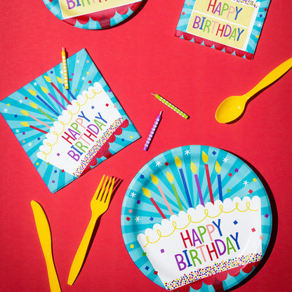 Cake Birthday Dinner Plates 96 ct