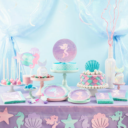 Iridescent Mermaid Party Dinner Plates 96 ct