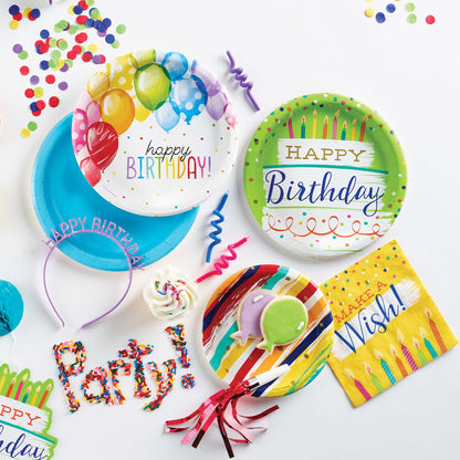 Festive Cake Happy Birthday Dinner Plates 96 ct