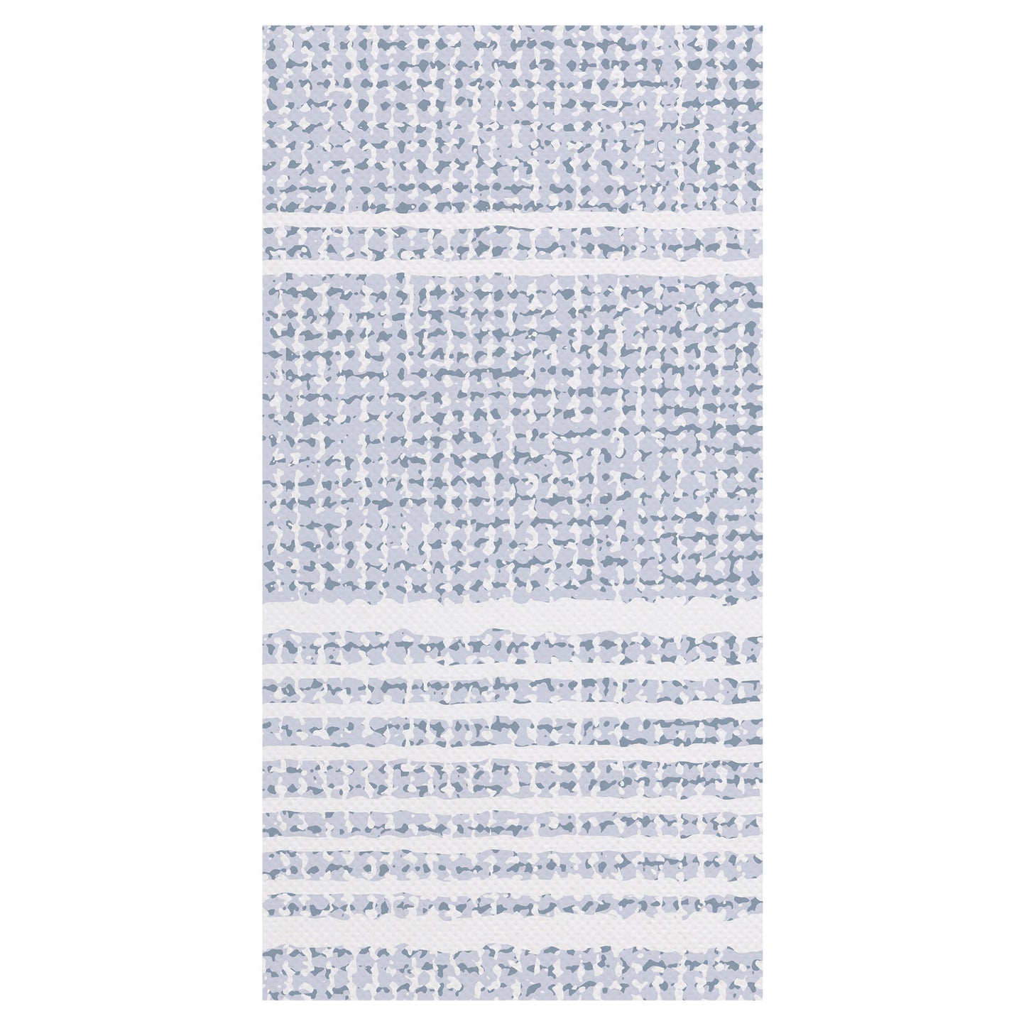 Textured blue and white dinner napkins on a white background