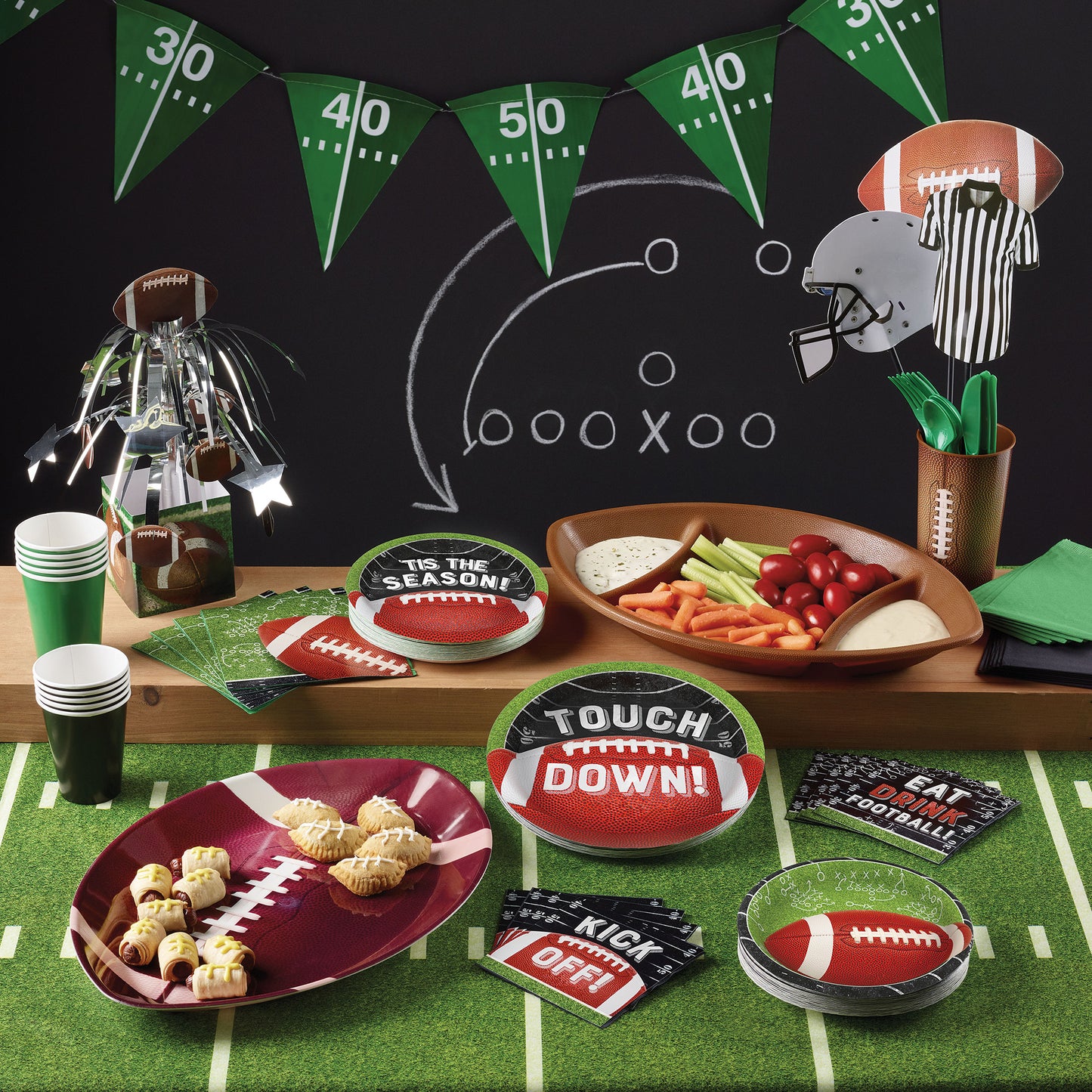 Football Field Flag Banners 12 ct