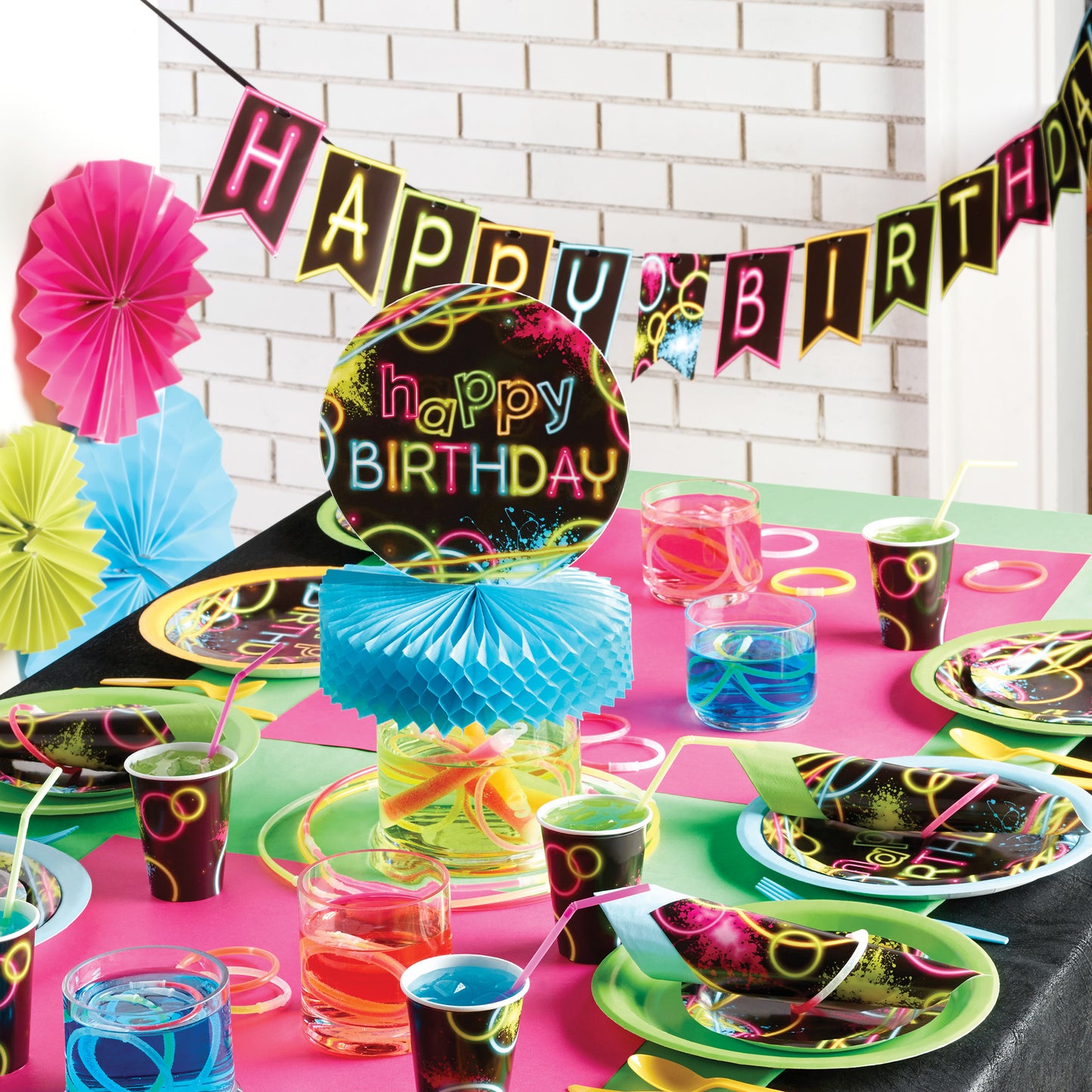 Glow Party Ribbon Banners 6 ct