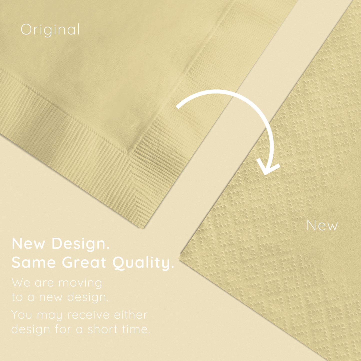 Ivory 2-Ply Beverage Napkins 1200 ct Emboss Callout Image