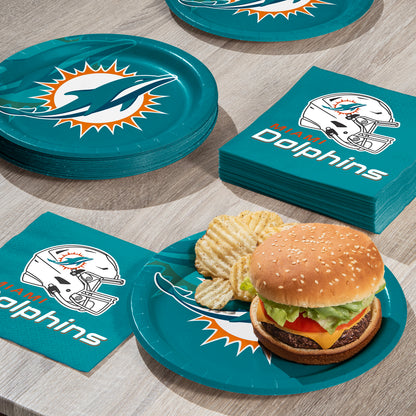 Miami Dolphins Dinner Plates 96 ct