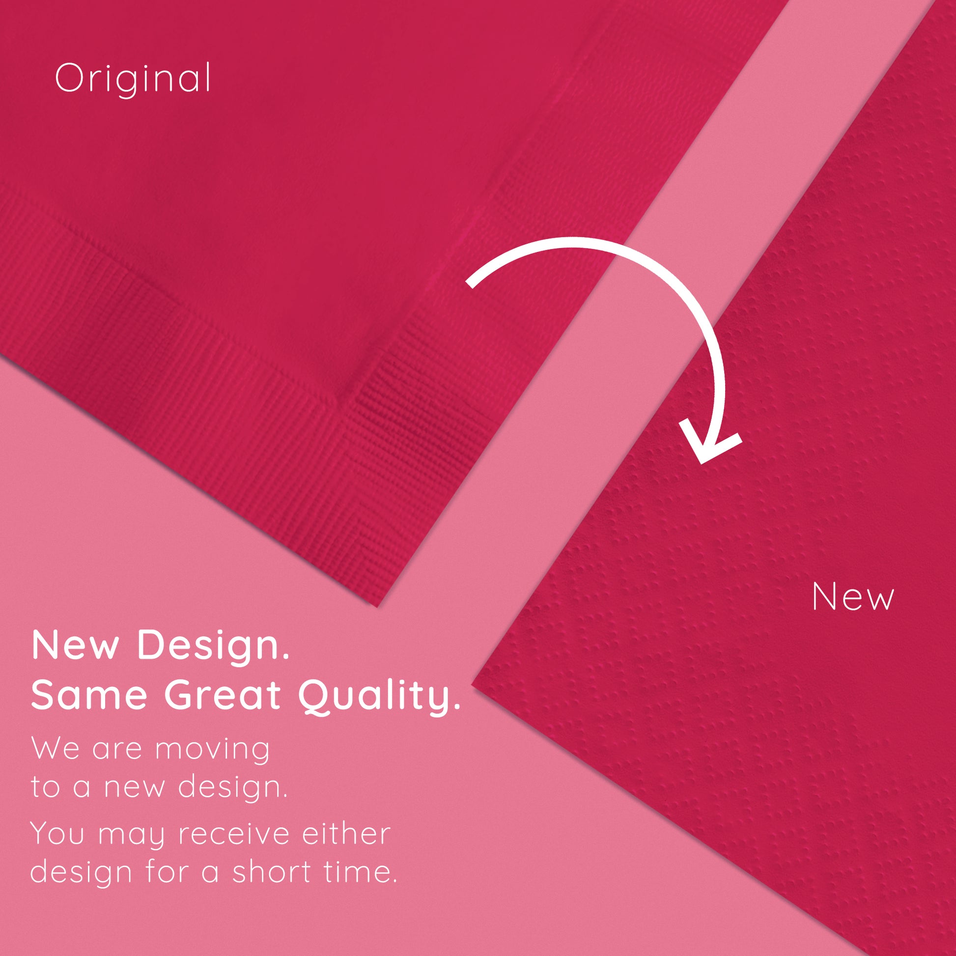 Hot Magenta 2-Ply Beverage Napkins 600 ct Emboss Callout Image