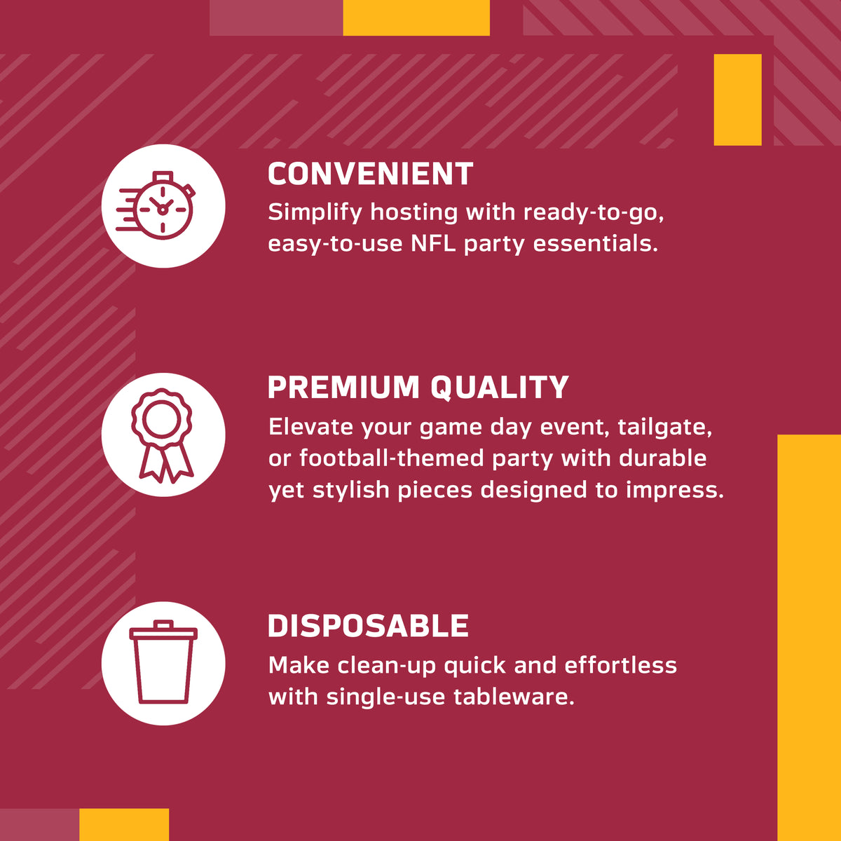 Arizona Cardinals infographic with Convenient, Premium Quality, and Disposable text