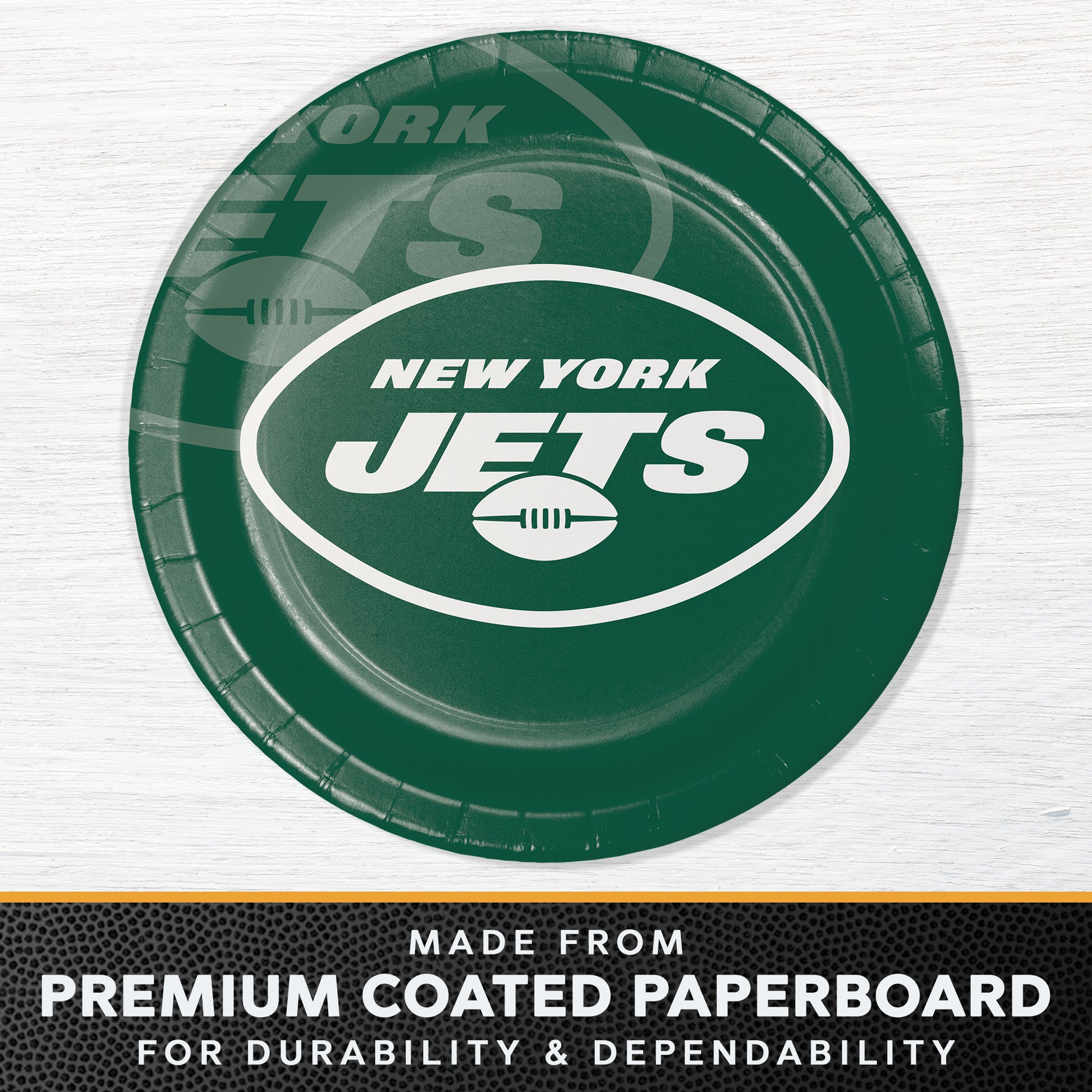 New York Jets paper dinner plate callout