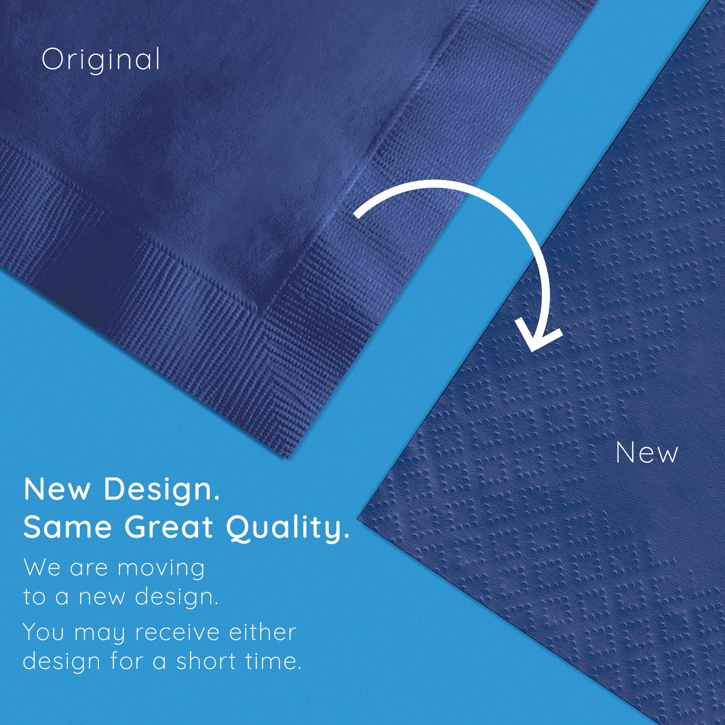 Navy 2-Ply Beverage Napkins 600 ct Emboss Callout Image