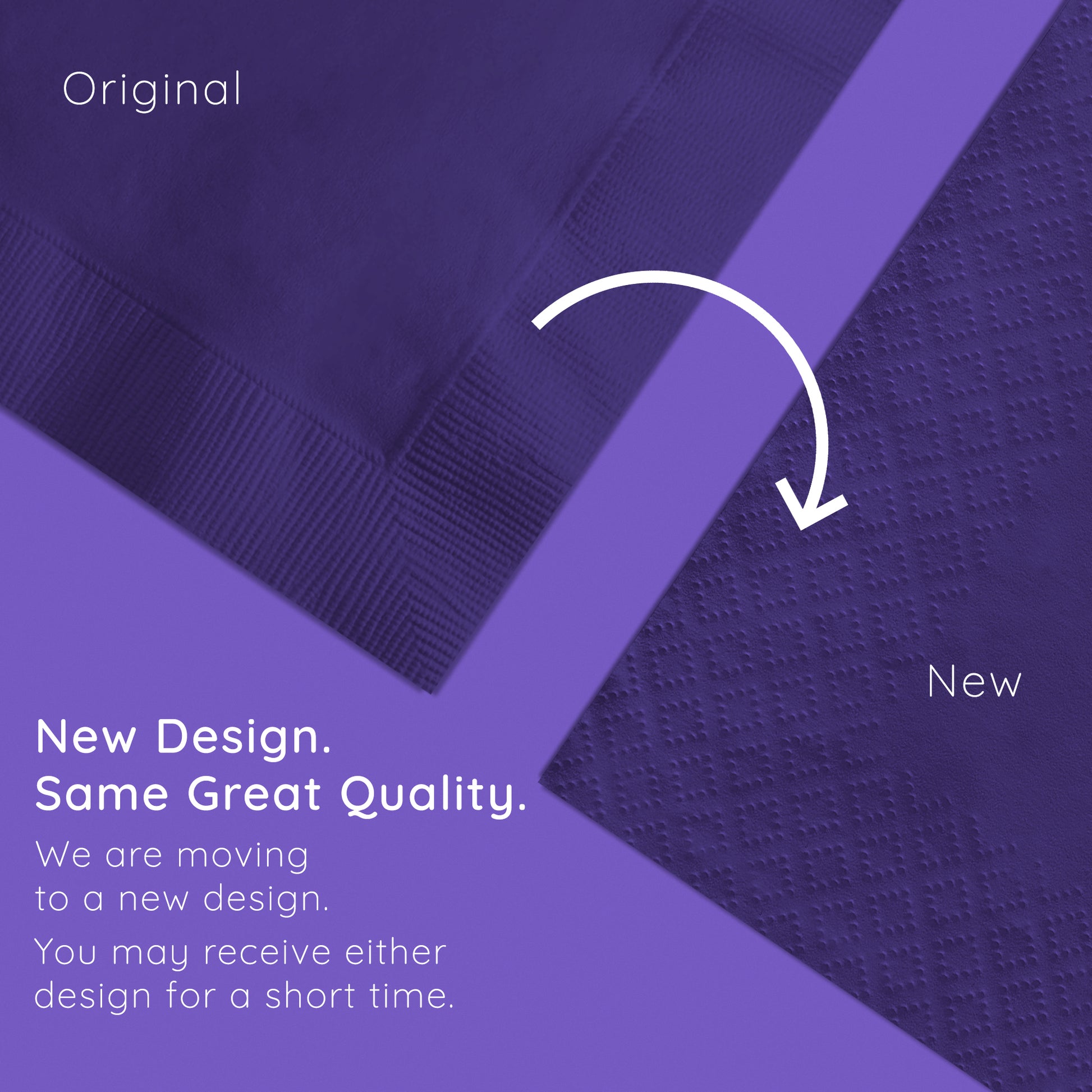 Purple 2-Ply Beverage Napkins 600 ct Emboss Callout Image