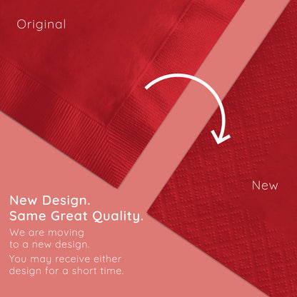 Classic Red 2-Ply Beverage Napkins 600 ct Emboss Callout Image