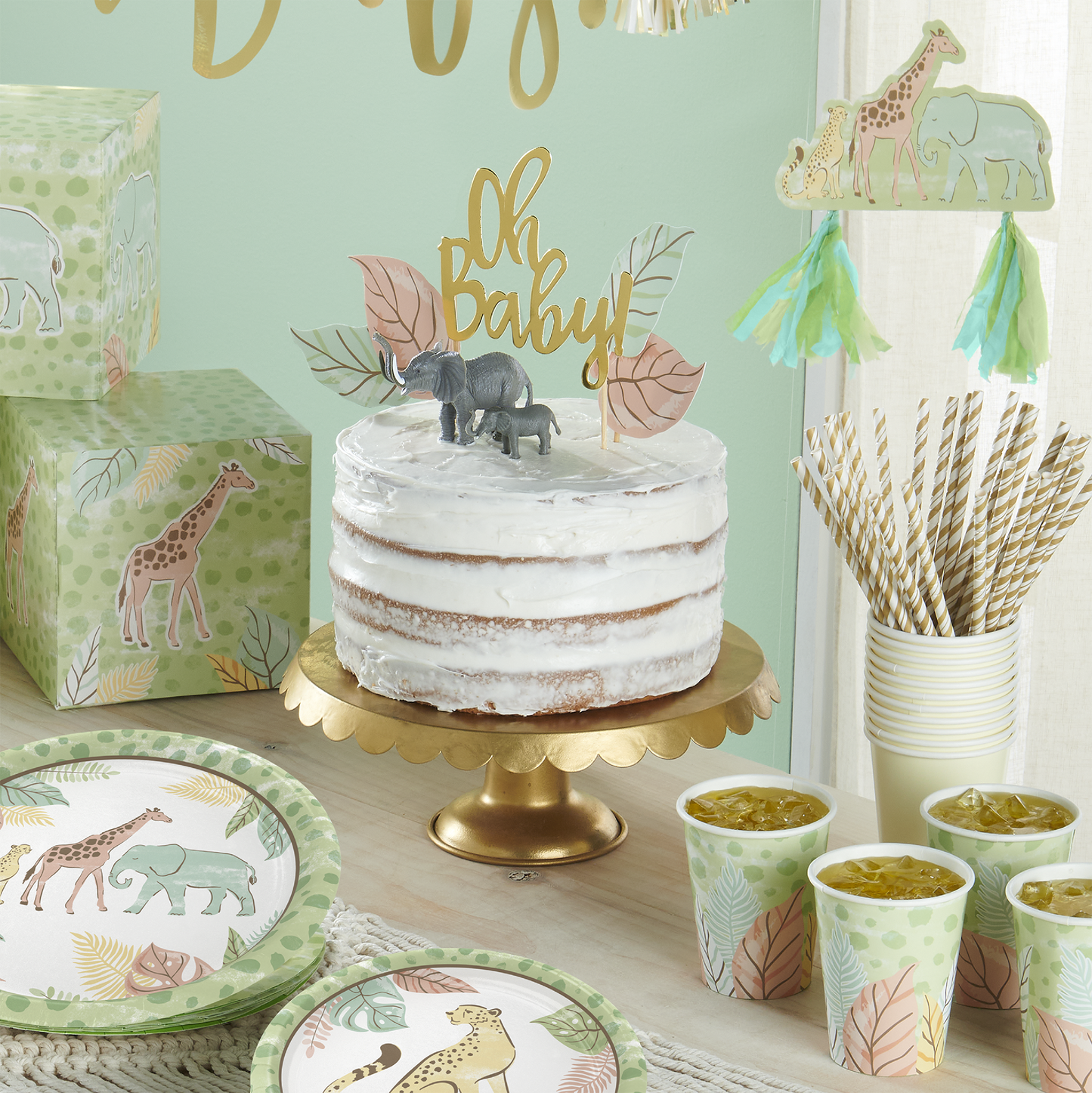 Oh Baby Gold Foil Cake Toppers 12 ct