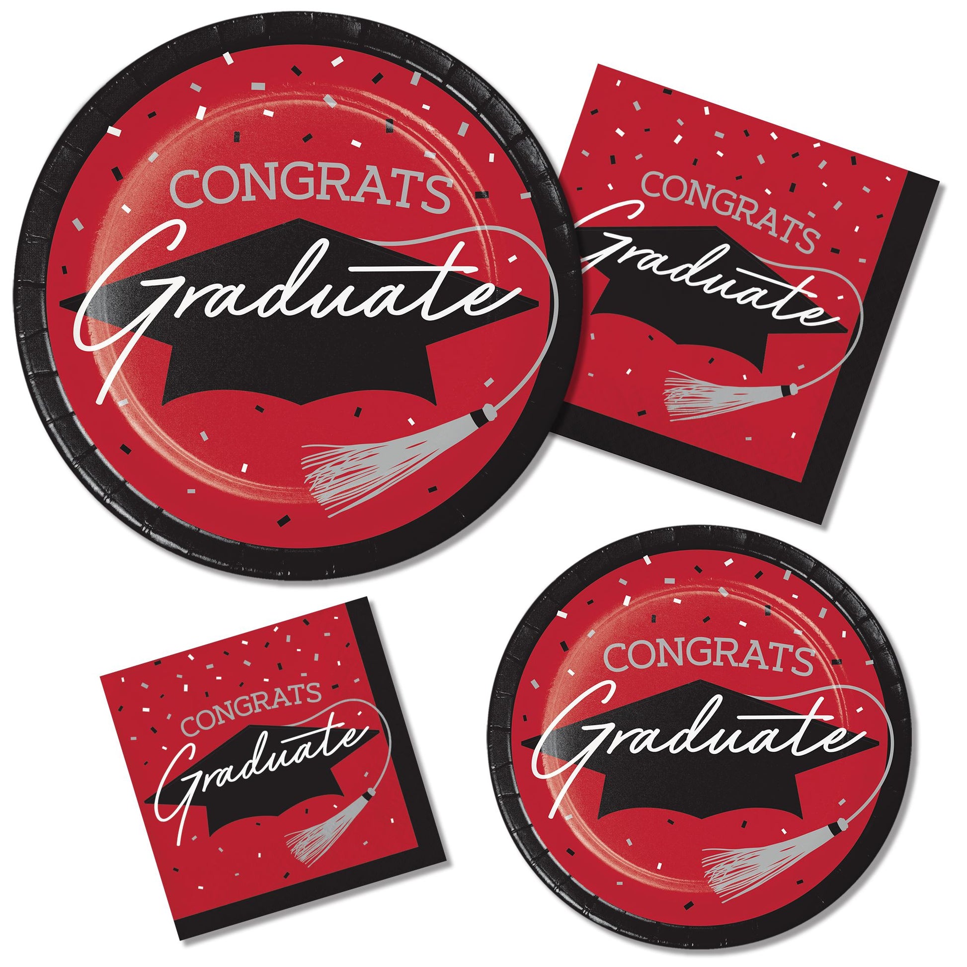 School Spirit Red Graduation Beverage Napkins 360 ct Lifestyle Image